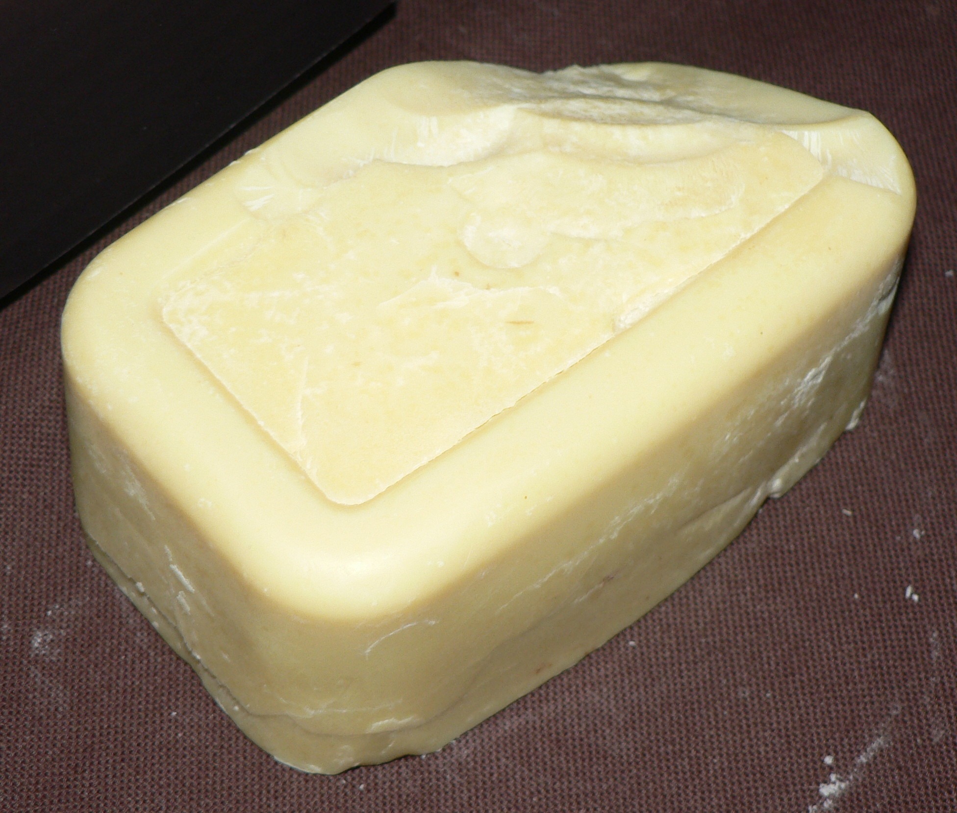 raw cocoa butter, light yellow butter, sliced cocoa butter